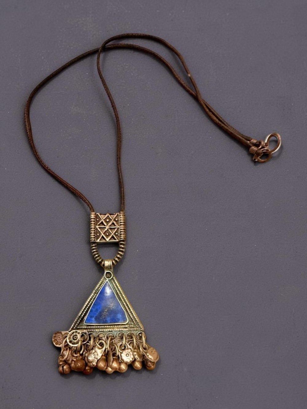 Handcrafted Blue Triangle Pendant Necklace - Unbranded